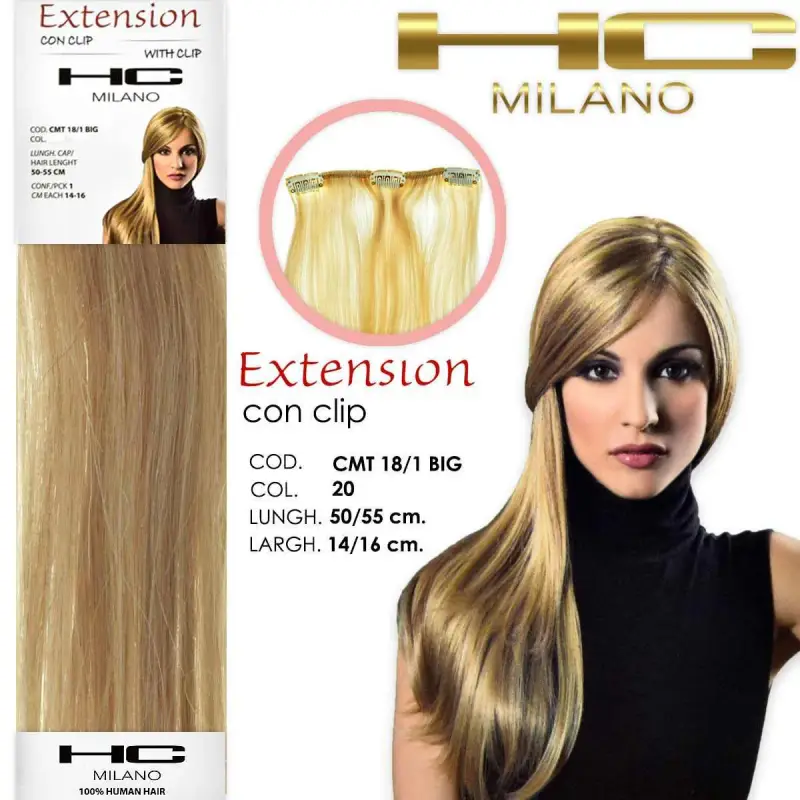 extension 3 clip remy largh.14-16cm lungh.50cm col.20 biondo ec 7.00