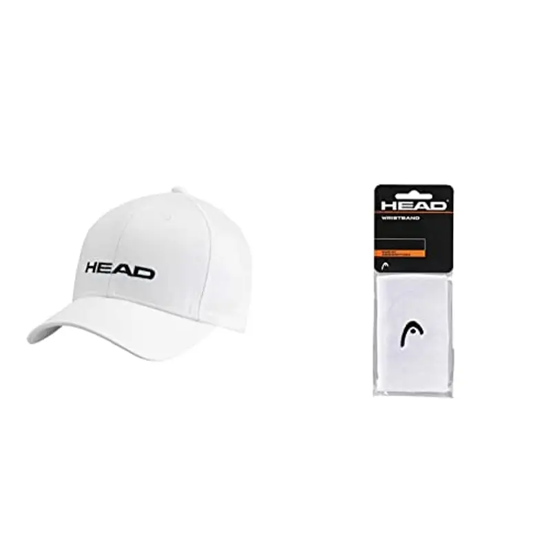 Head Promotion cap, Berretto Unisex Adulto, Bianco, Taglia Unica & Polsino da 2.5”, Accessori Tennis Unisex Adulto, Bianco, Taglia Unica miniatura 3