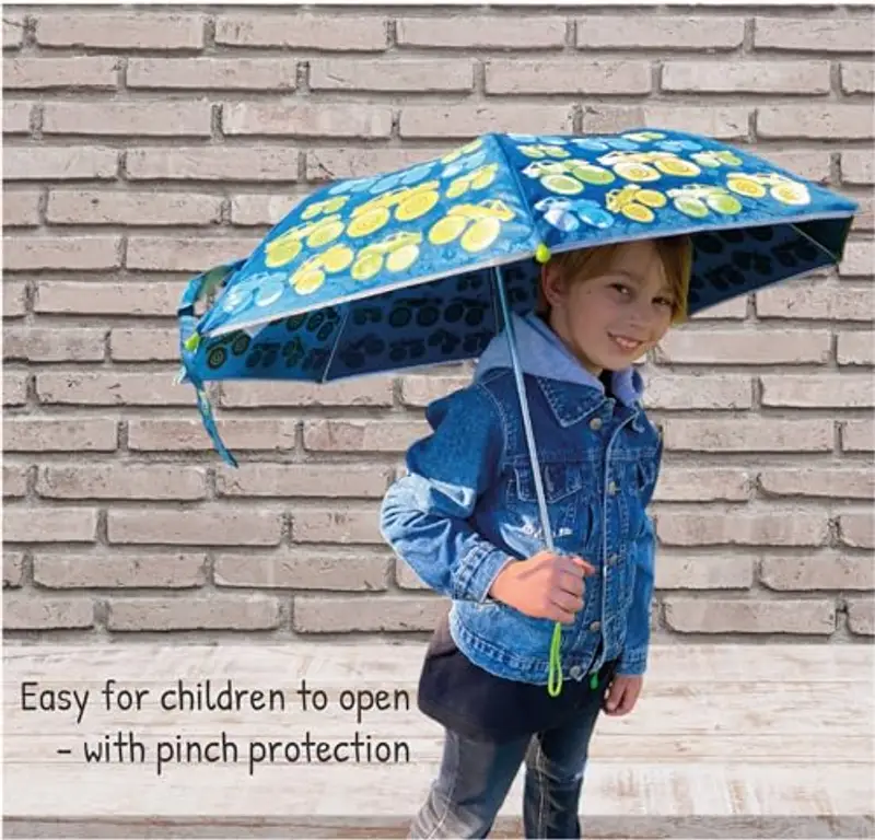 HECKBO Ombrello per bambini Monster Truck Magic per bambini e bambine - cambia colore quando piove - ombrello tascabile - sta in ogni zaino - a prova di tempesta - regali per l'iscrizione a scuola miniatura 2