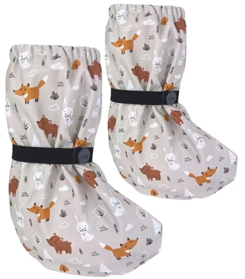 HECKBO Stivaletti da pioggia per bebè senza fodera in pile - Animali della foresta - 18-24 mesi - copriscarpe per