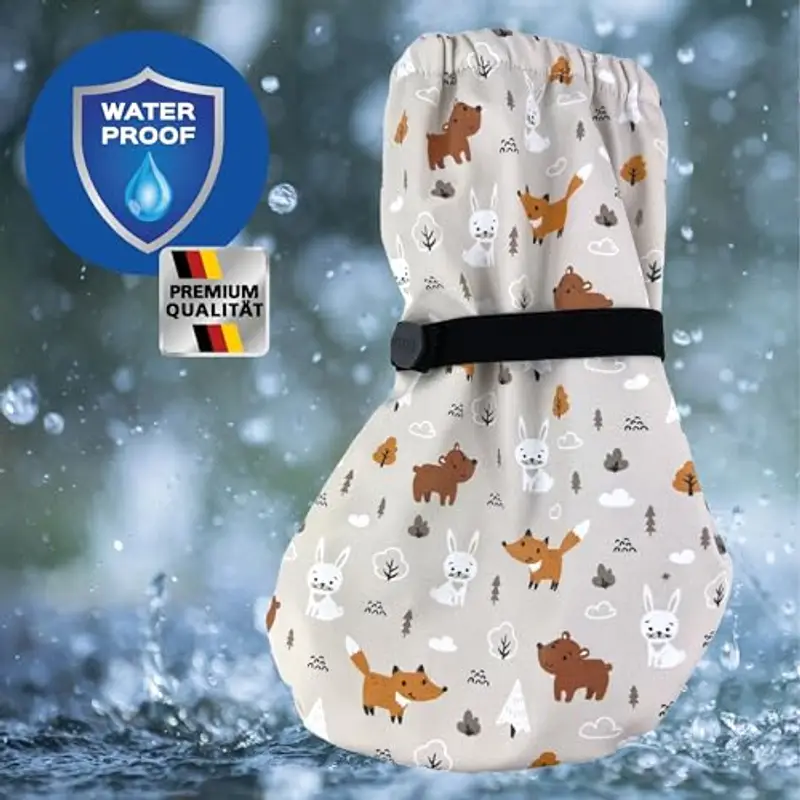 HECKBO Stivaletti da pioggia per bebè senza fodera in pile - Animali della foresta - 18-24 mesi - copriscarpe per miniatura 3