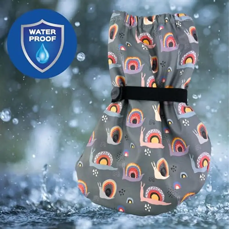 HECKBO Stivaletti da pioggia per bebè senza fodera in pile - Lumaca - 3-18 mesi - copriscarpe per neonati che gattonano miniatura 3