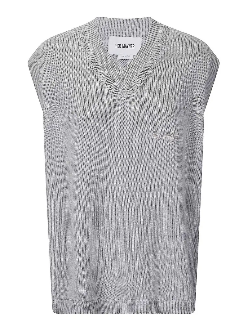 Gilet Con Ricamo Grigio