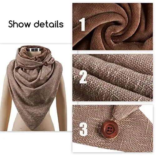 heekpek Sciarpa Donna Invernale Caldo Pile Morbide Grande Sciarpa Triangolare Multifunzione Scialle Elegante miniatura 3