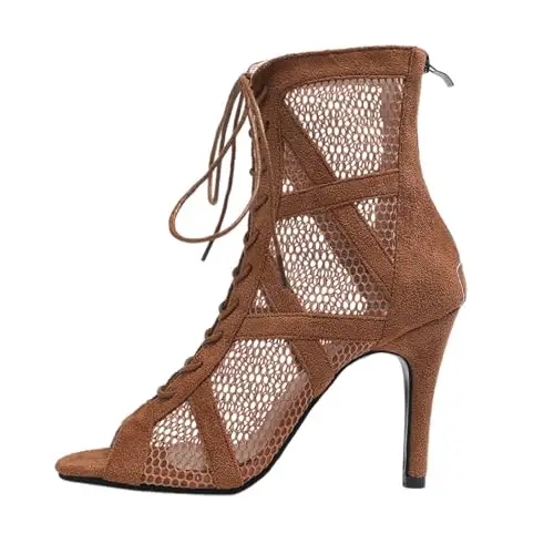 Heels Dance Class Bootie Scarpe da Ballo Donna con Tacco Alto Sexy in Rete Eleganti Decollete Scarpe Tacco Donna Punta