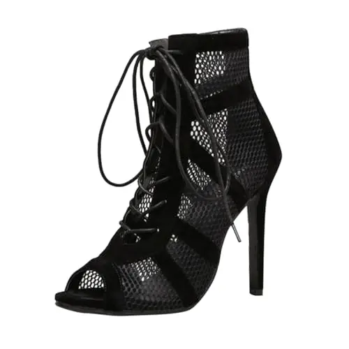Heels Dance Class Bootie Scarpe da Ballo Donna con Tacco Alto Sexy in Rete Eleganti Decollete Scarpe Tacco Donna Punta