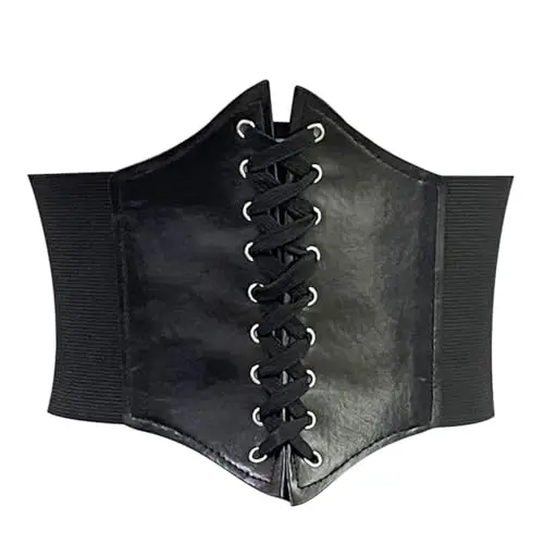 HeigeSeng Corsetto nero da pirata da donna, Corset cintura, costume da Halloween, corsetto nero da pirata, corsetto da