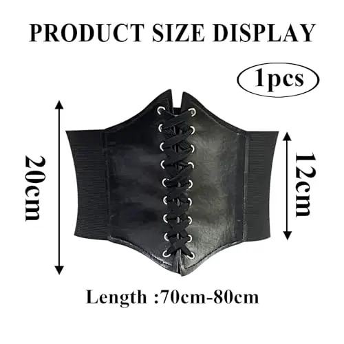 HeigeSeng Corsetto nero da pirata da donna, Corset cintura, costume da Halloween, corsetto nero da pirata, corsetto da miniatura 2