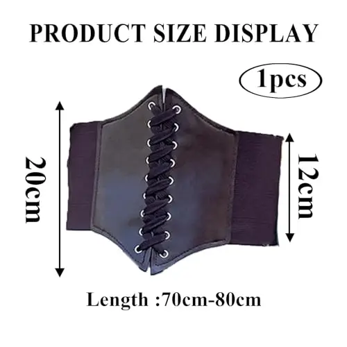 HeigeSeng Corsetto nero da pirata da donna, Corset cintura, costume da Halloween, corsetto nero pirata per donne, abito miniatura 2
