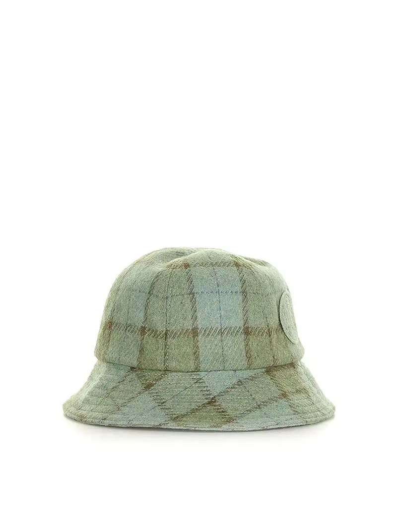 Cappello Franz A Quadri Stile Pescatore Verde