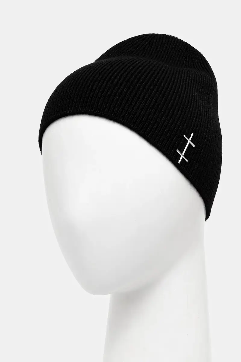 berretto in lana colore nero AW25_16_107_BLK01_CO miniatura 2