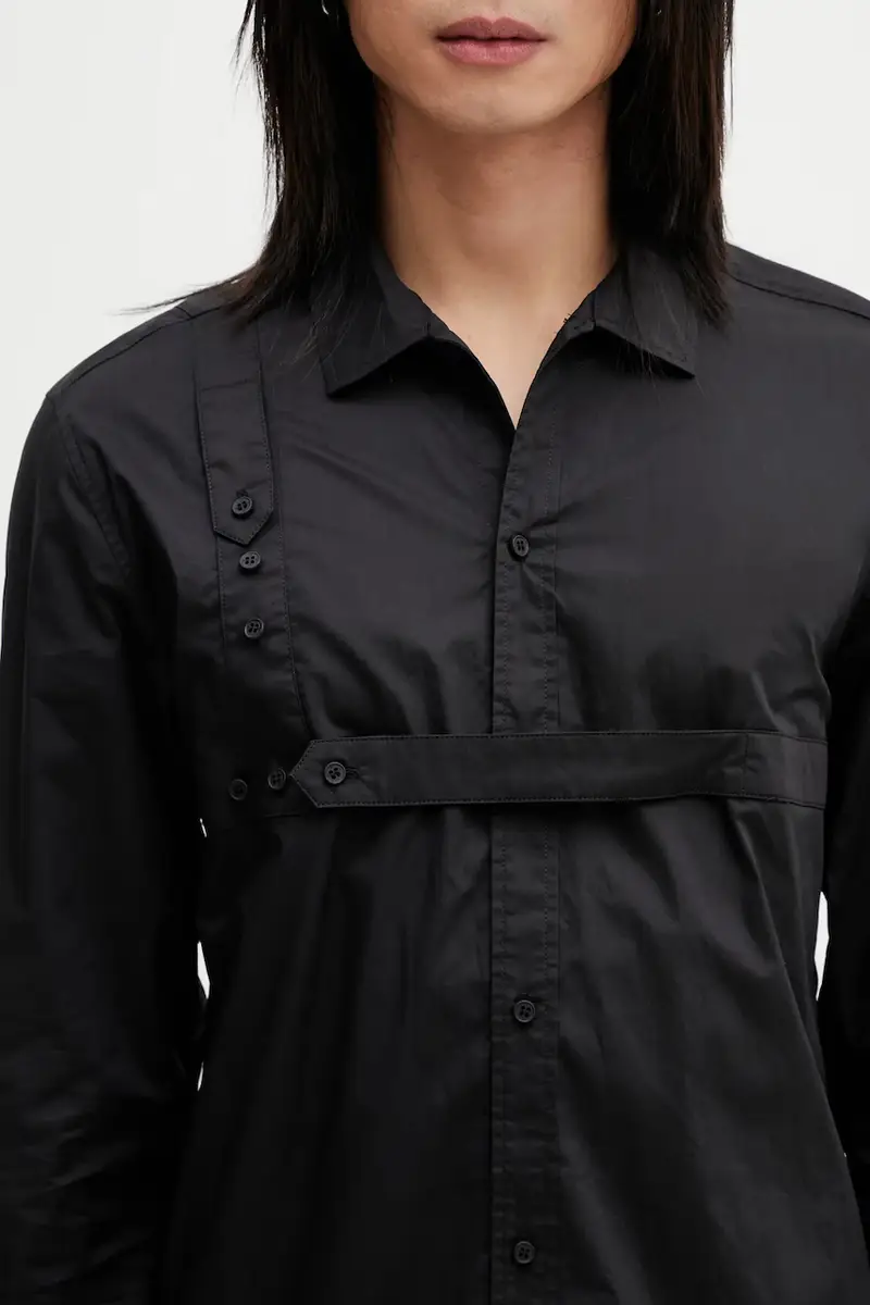 camicia in cotone Nero miniatura 4