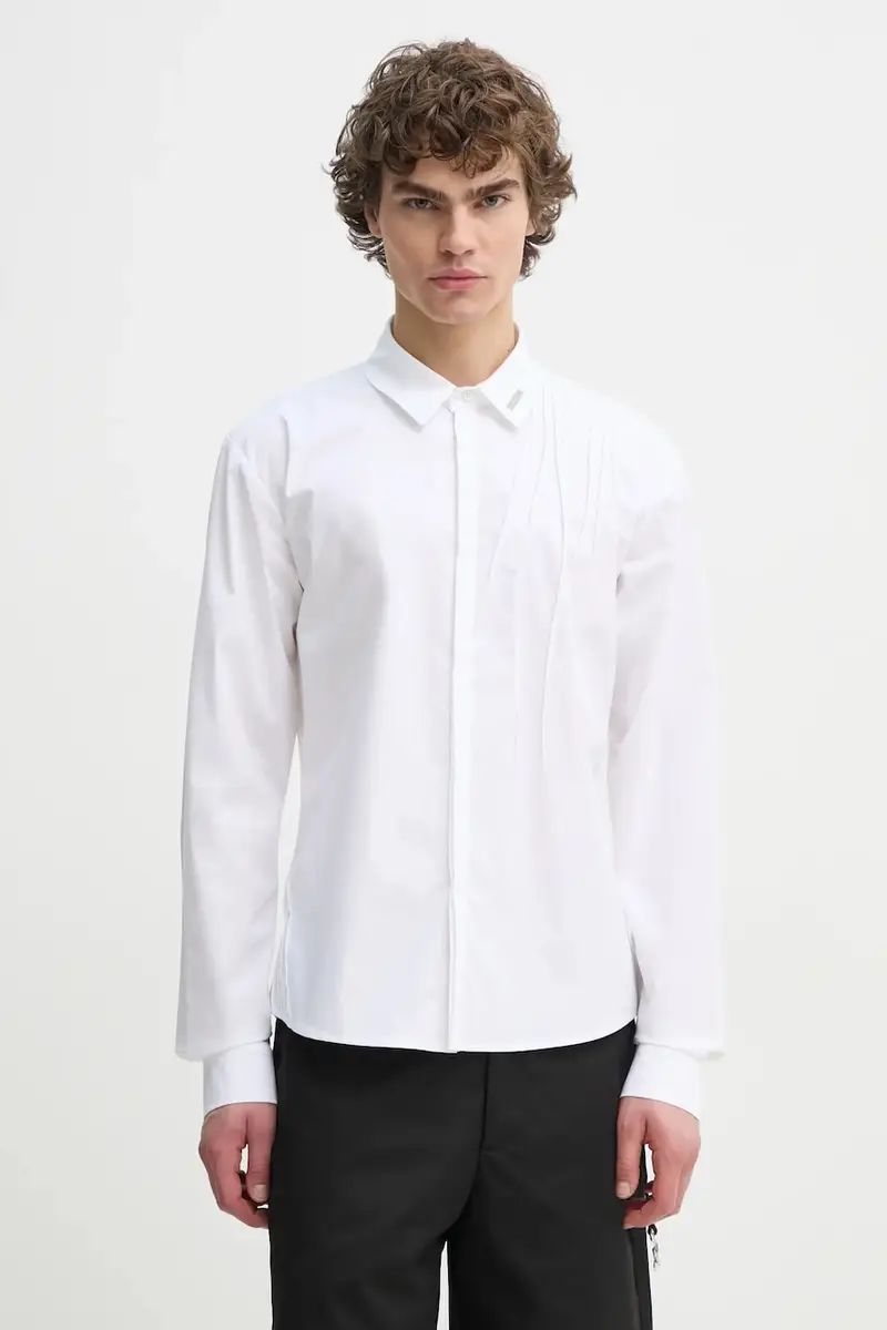 camicia in cotone uomo colore bianco PRESS25_M_05_061_WHT02