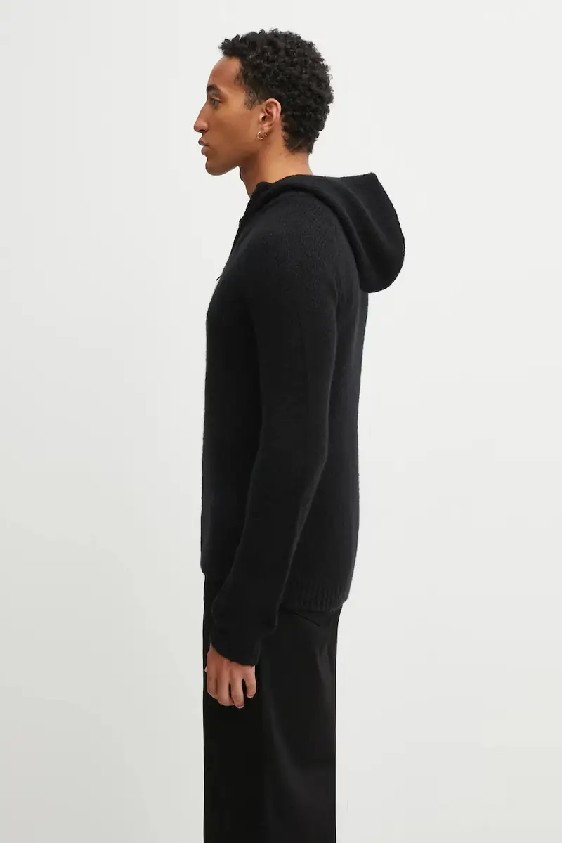 cardigan con lana colore nero AW25_07_085_BLK01 miniatura 2