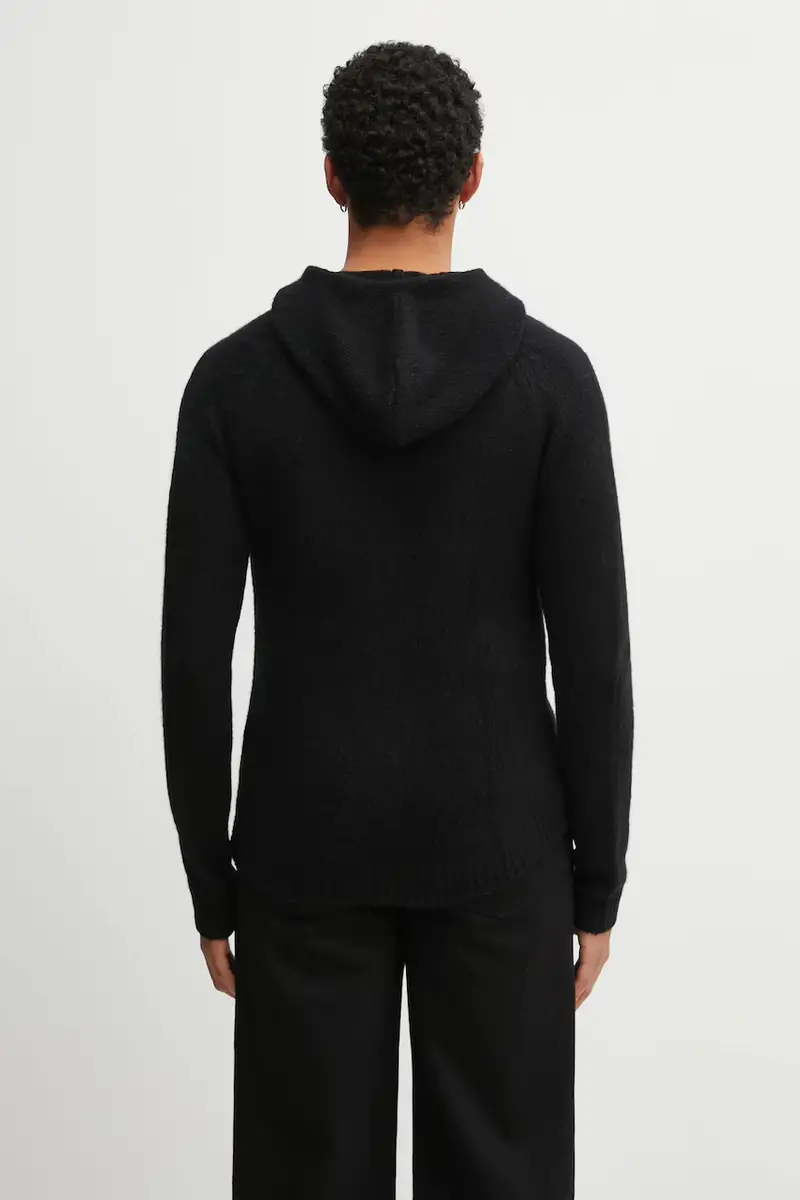 cardigan con lana colore nero AW25_07_085_BLK01 miniatura 3