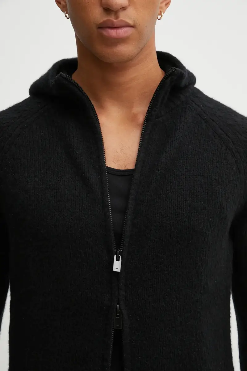 cardigan con lana colore nero AW25_07_085_BLK01 miniatura 4