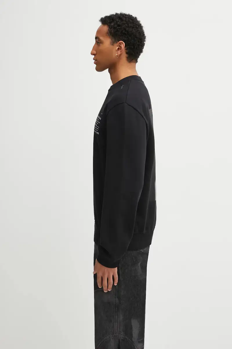 felpa in cotone uomo colore nero AW25_M_08_086_BLK01 miniatura 2