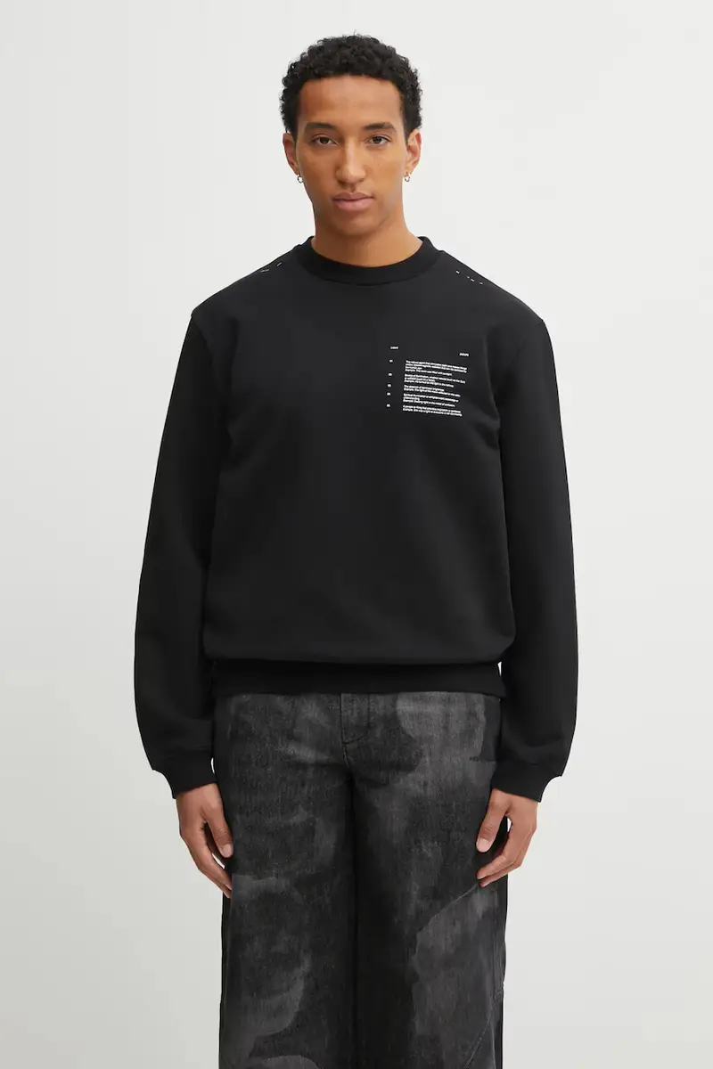 felpa in cotone uomo colore nero AW25_M_08_086_BLK01 miniatura 3