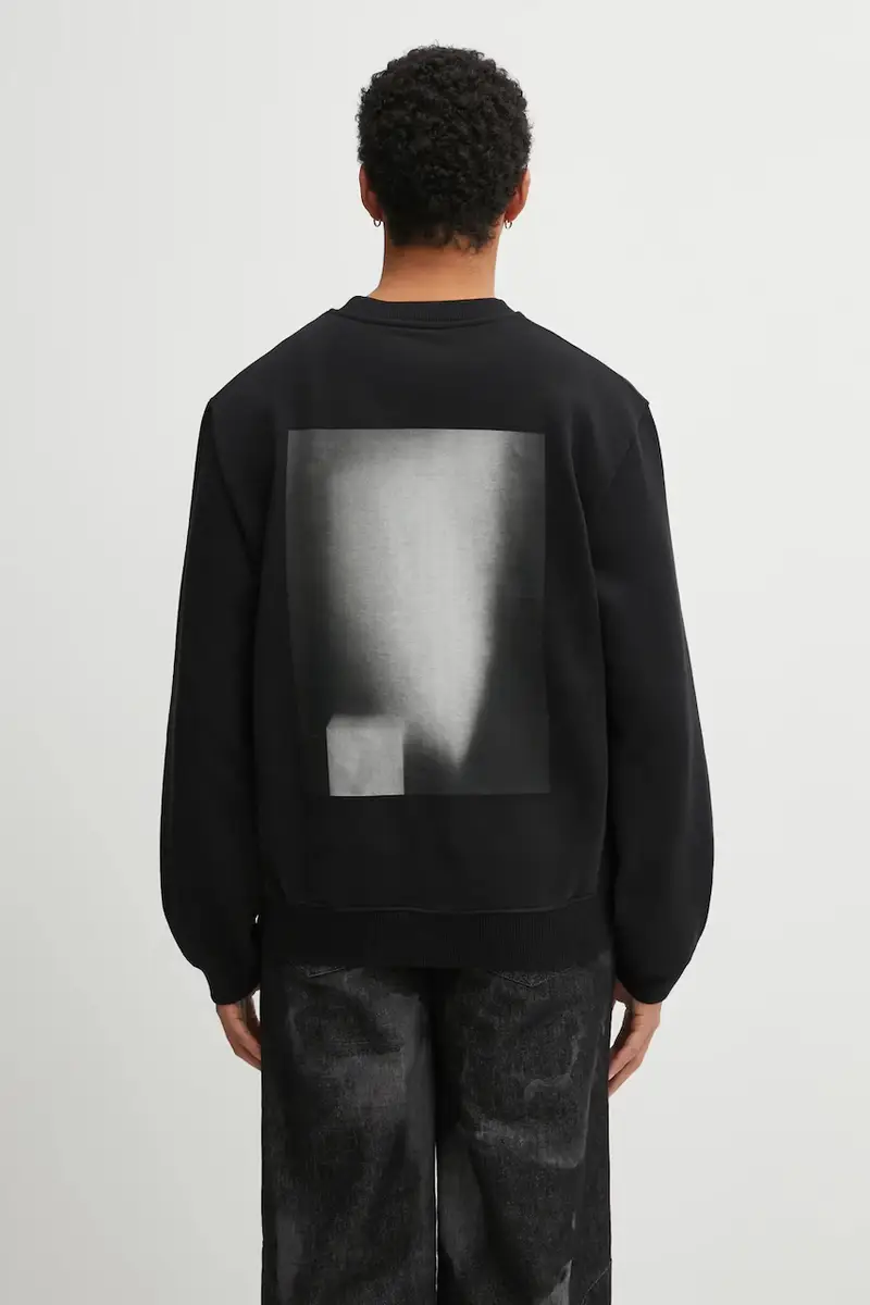 felpa in cotone uomo colore nero AW25_M_08_086_BLK01