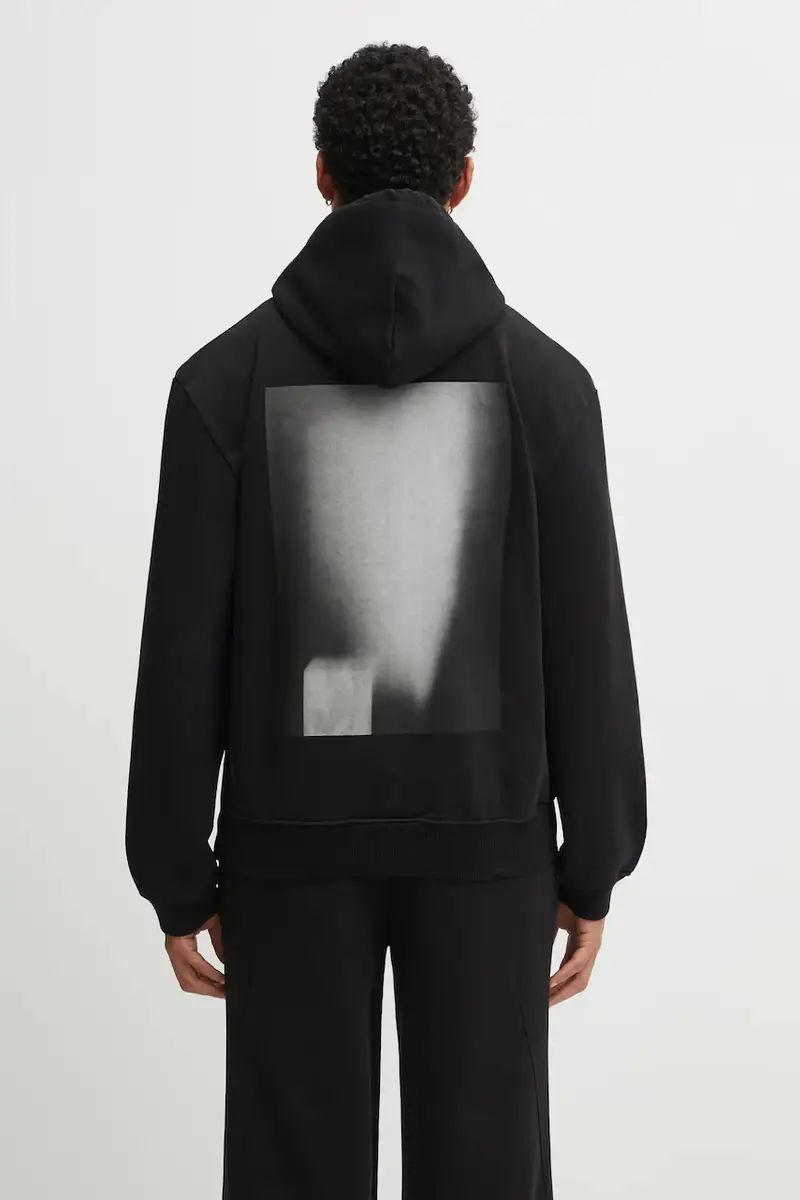 felpa in cotone uomo colore nero con cappuccio AW25_M_08_087_BLK01 miniatura 3