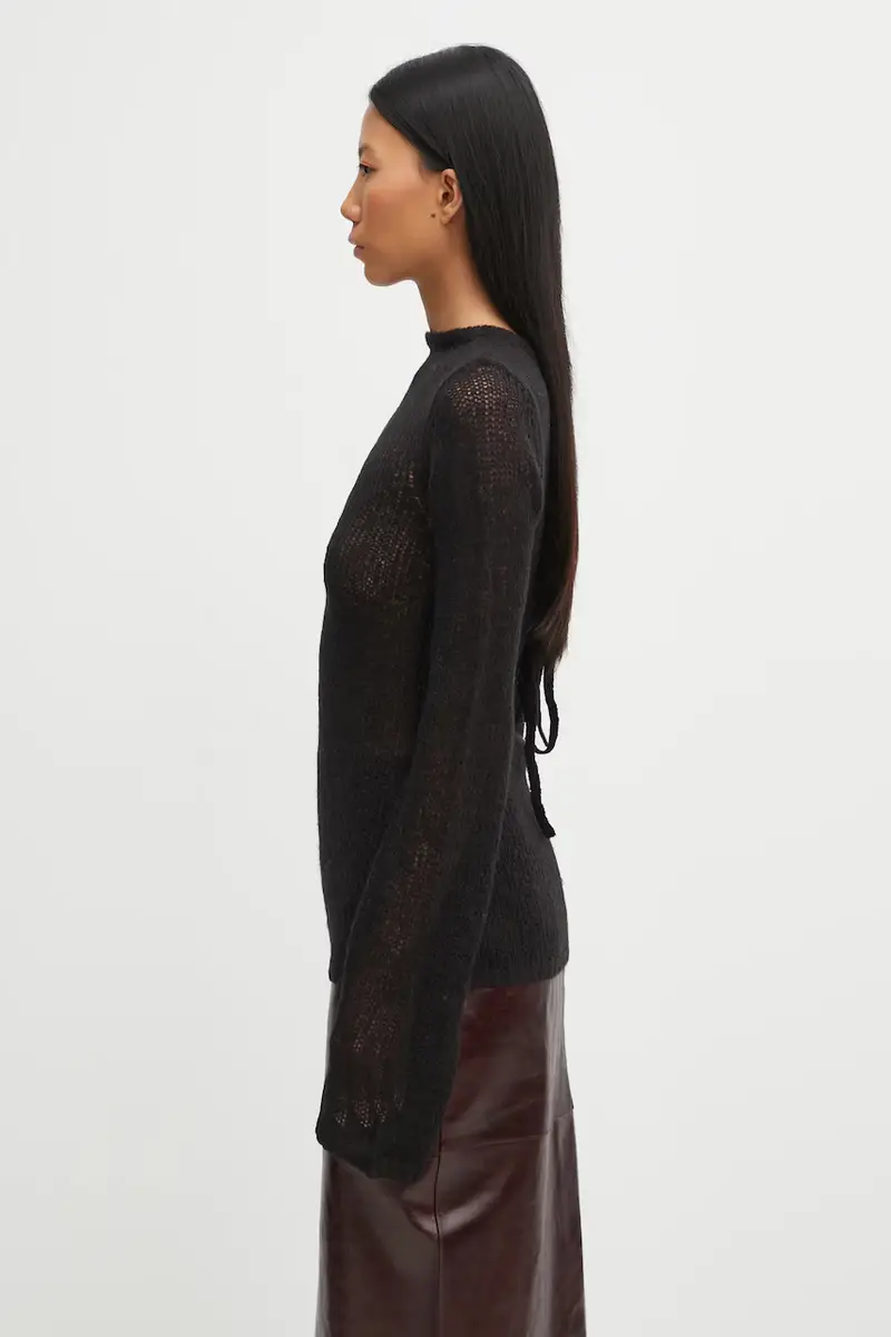 maglione con lana colore nero AW25_W_07_083_BLK01 miniatura 2