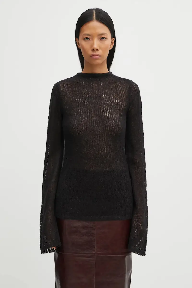 maglione con lana colore nero AW25_W_07_083_BLK01 miniatura 3