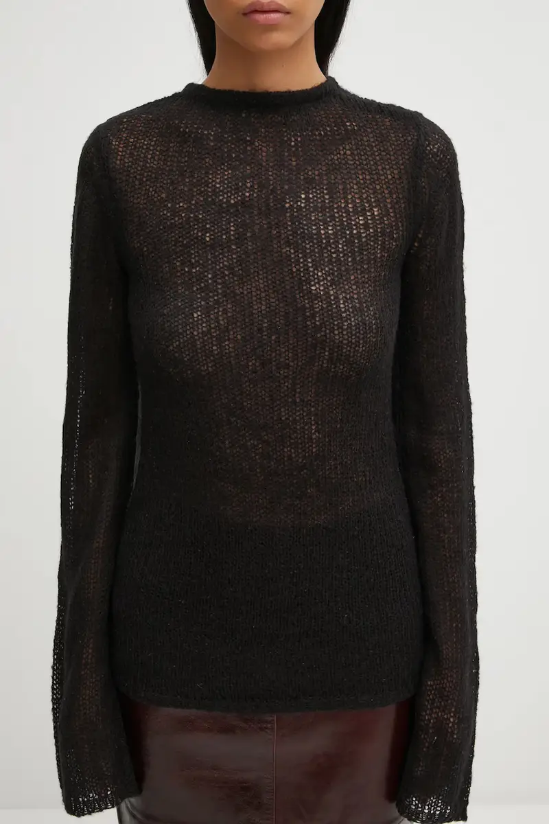 maglione con lana colore nero AW25_W_07_083_BLK01 miniatura 4