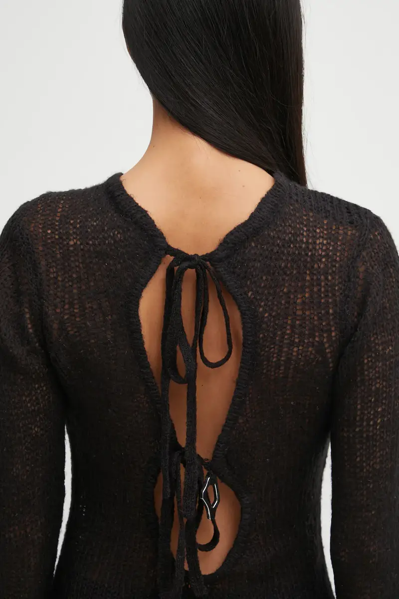 maglione con lana colore nero AW25_W_07_083_BLK01 miniatura 5