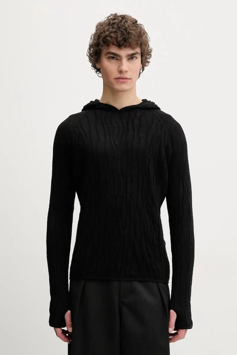 maglione in lana uomo colore nero PRESS25_07_070_BLK01