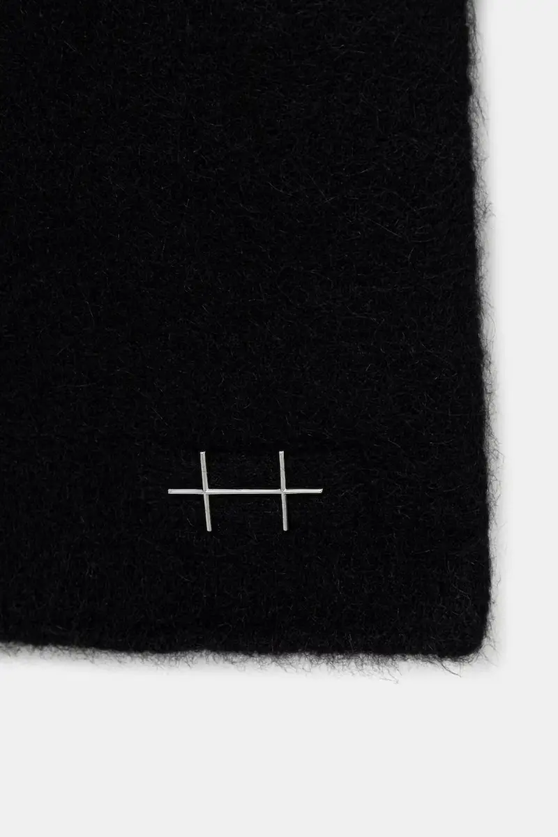 scialle con lana Nero miniatura 2