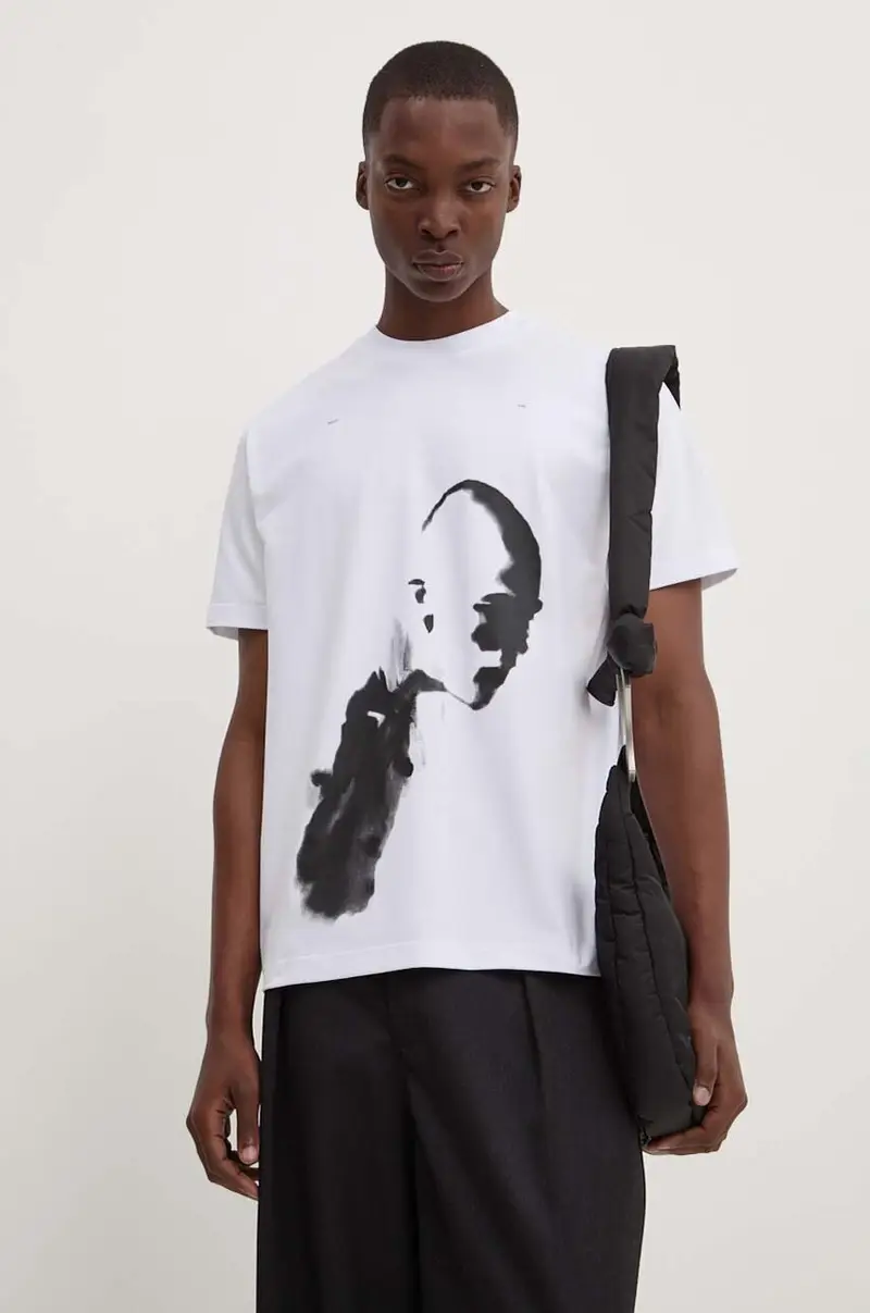 t-shirt in cotone colore bianco HE.M.09.041.C07