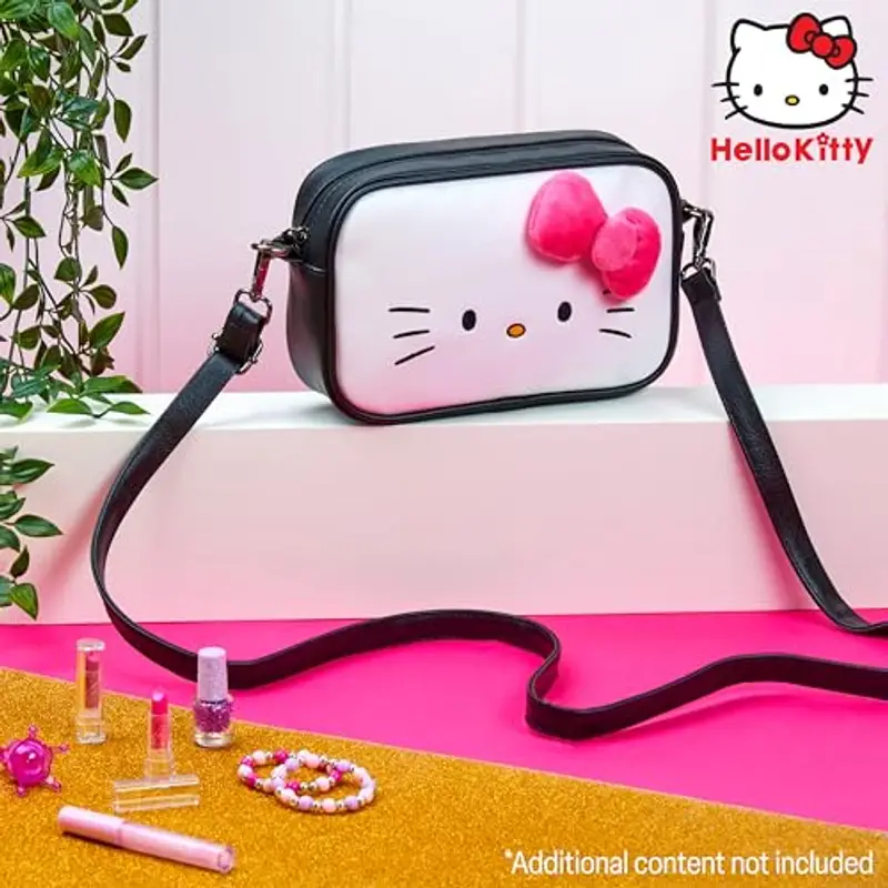 Hello Kitty Borsa Tracolla con Tracolla Rimovibile, Scomparto Interno e Cerniera(Bianco) miniatura 2