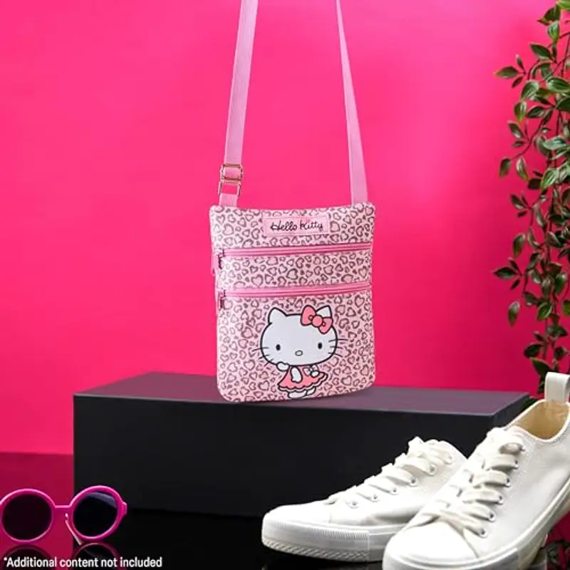 Hello Kitty Borsa Tracolla Ragazza, Tracolla Regolabile 2 Tasche - Regalo Bambina miniatura 2