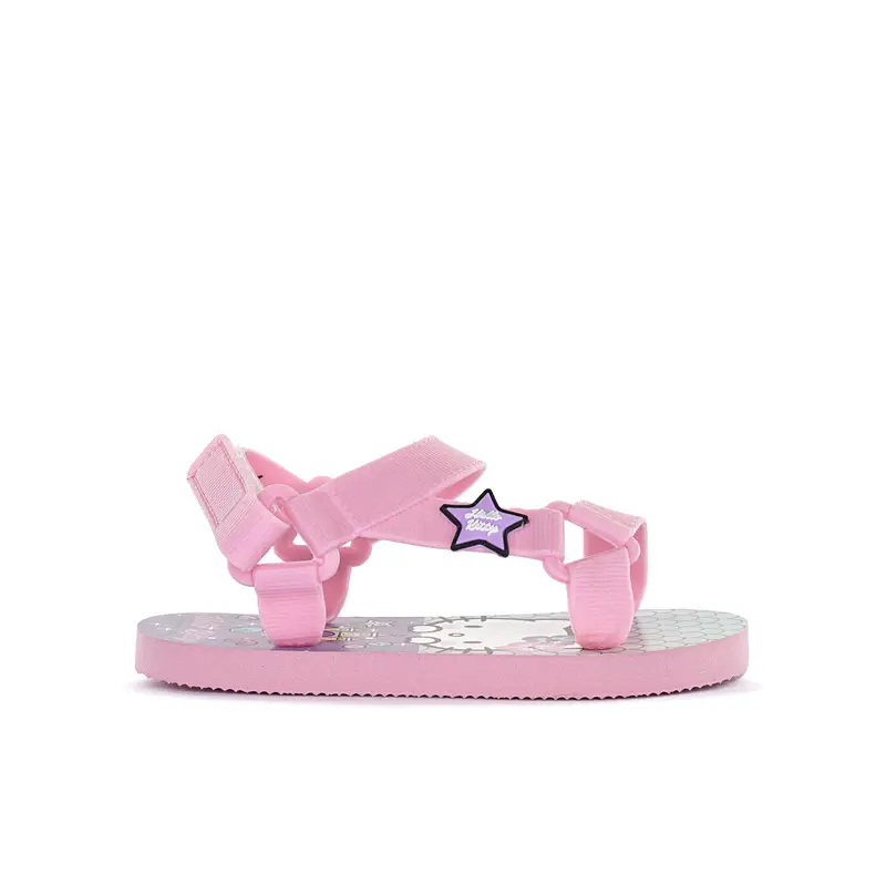Sandali bimba rosa da mare stampa cartoon Hello Kitty con velcro
