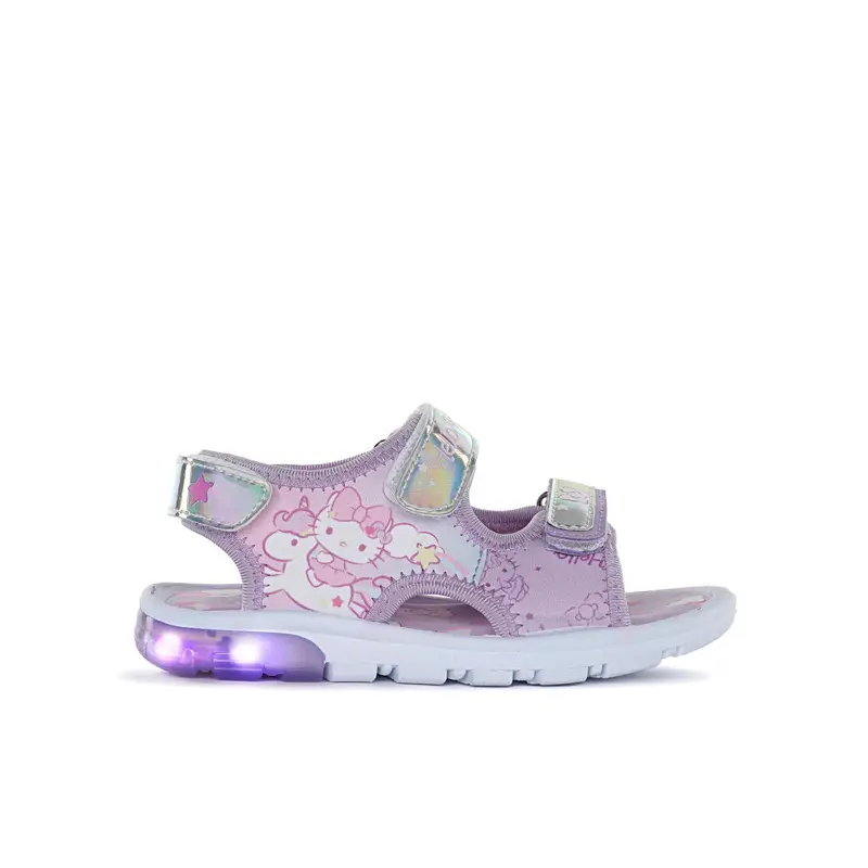 Sandali da bimba rosa cartoon con luci e con strappo