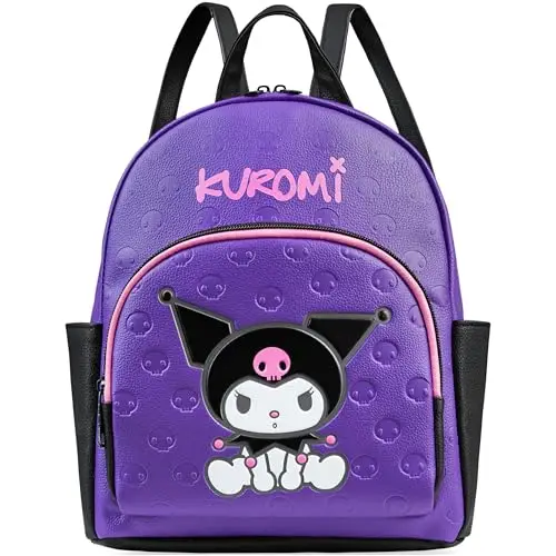 Hello Kitty Sanrio Zaino Donna Adolescenti Bambina, Moda Pelle PU Borse a Zainetto Ragazza, Kuromi Regali per Lei