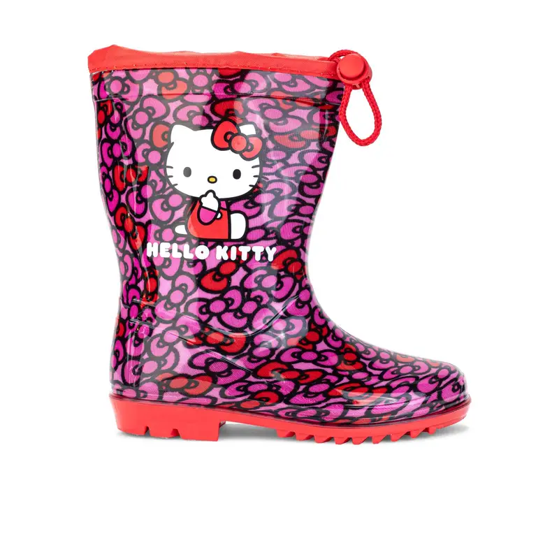 Stivaletti rossi bambina da pioggia in gomma stampa cartoon Hello Kitty