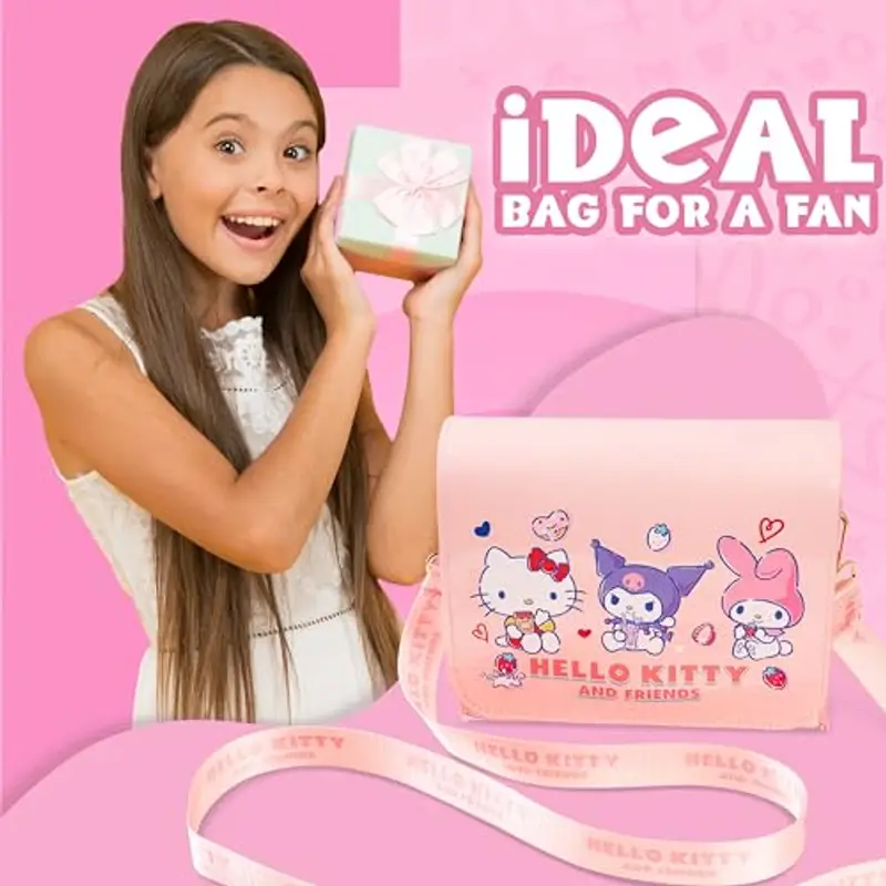 Hello Kitty Tracolla Borsa Bambina, Borsette Ragazze - Regalo Ragazza e Adolescenti (Rosa) miniatura 3