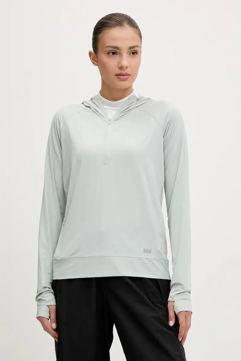 felpa da sport Shine Solen colore turchese con cappuccio 49576