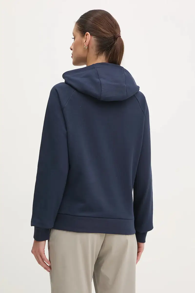 felpa donna colore blu navy con cappuccio con applicazione 54239 miniatura 3