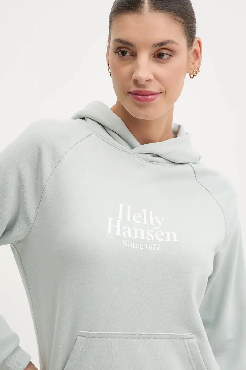 felpa donna colore verde con cappuccio con applicazione 54239 miniatura 4