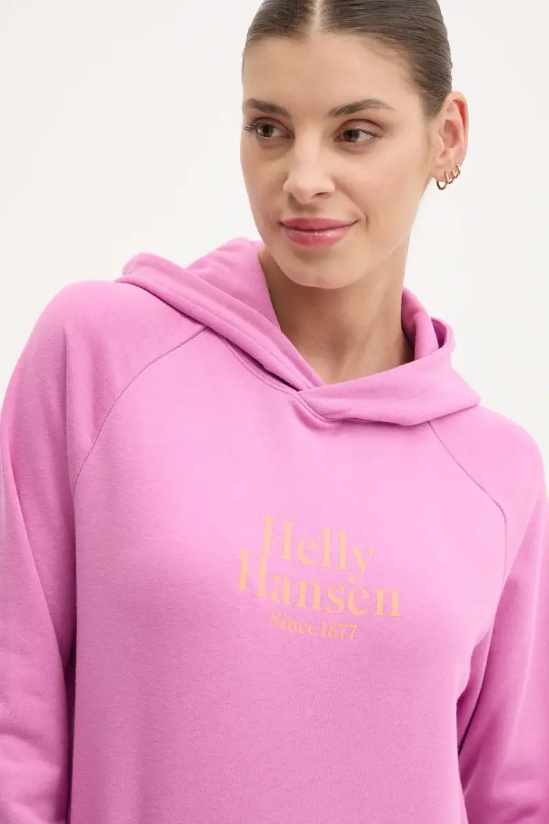 felpa donna colore violetto con cappuccio con applicazione 54239 miniatura 4