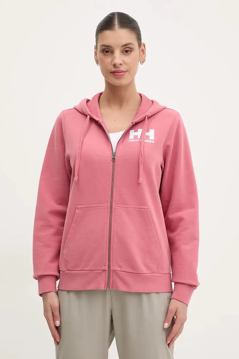 felpa in cotone donna colore rosa con cappuccio 34461