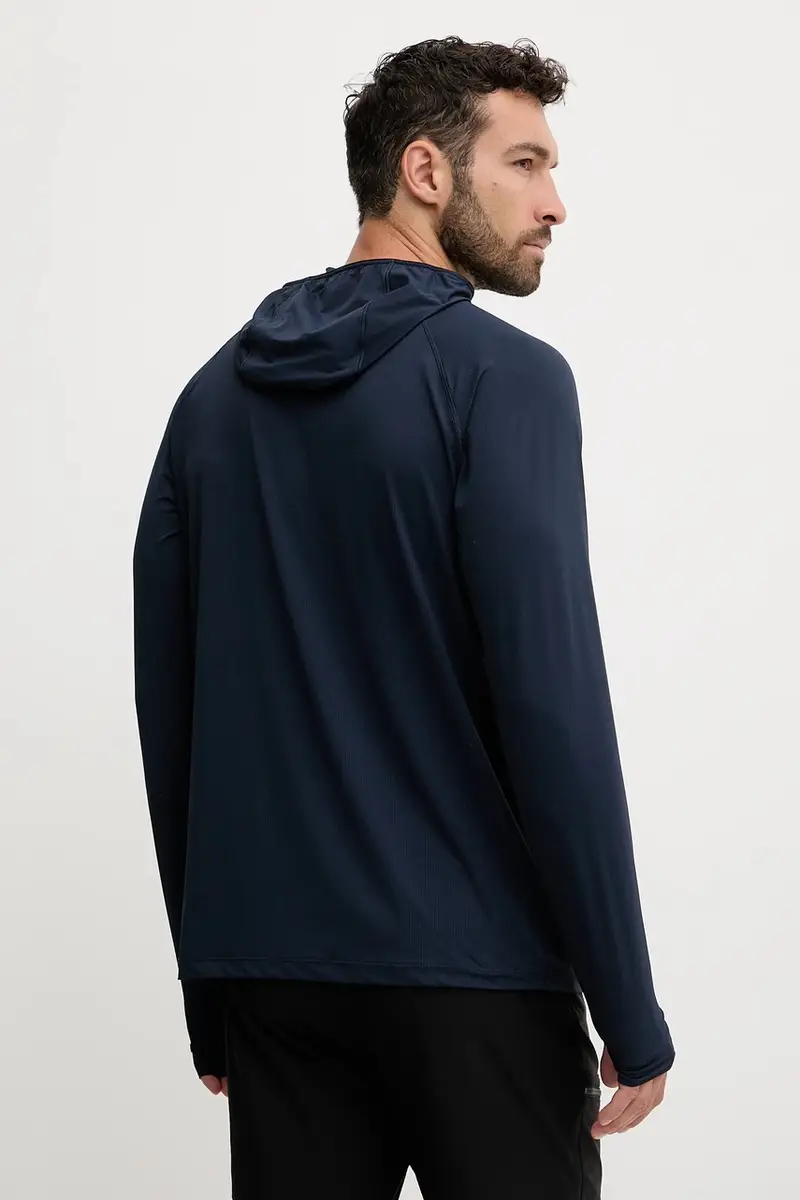 felpa outdoor SHINE SOLEN uomo colore blu navy con cappuccio 49571 miniatura 3