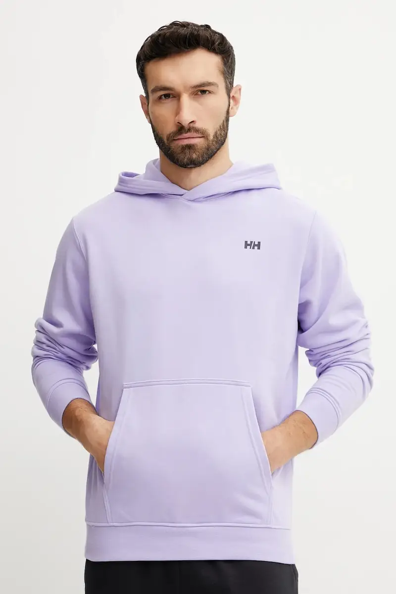 felpa uomo colore rosa con cappuccio con applicazione Violetto