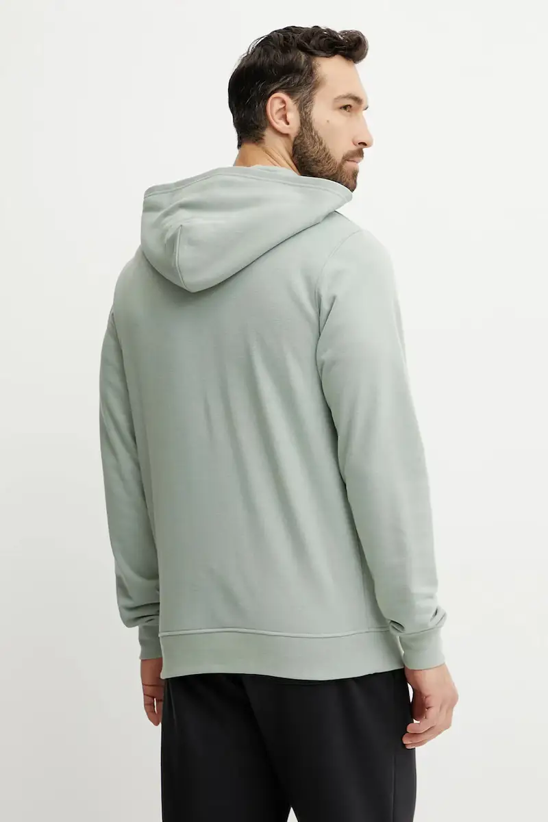 felpa uomo colore verde con cappuccio con applicazione miniatura 3