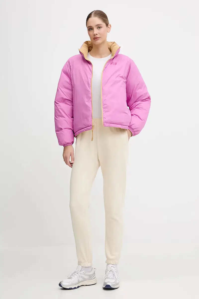 giacca reversibile YU 23 REVERSIBLE PUFFER donna colore rosa 54061 Giallo miniatura 3