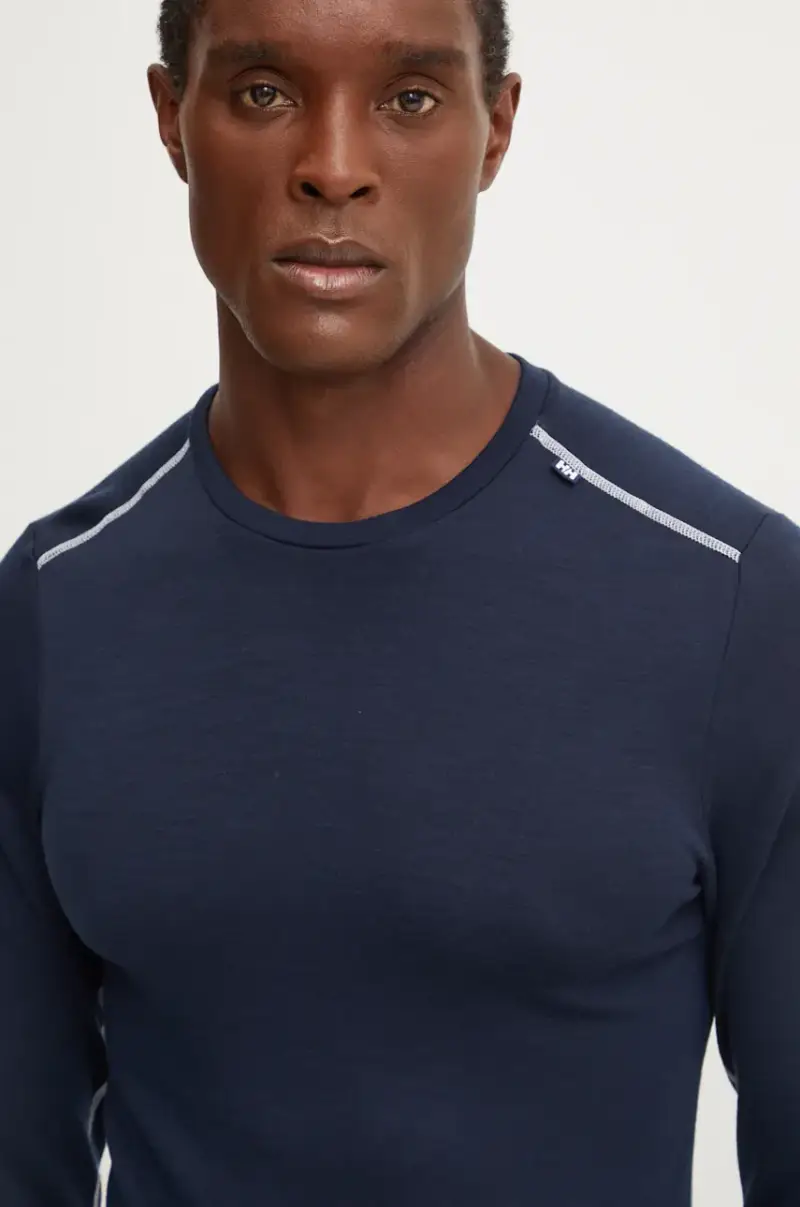 longsleeve funzionale in cotone LIFA MERINO colore blu navy 49364 miniatura 4