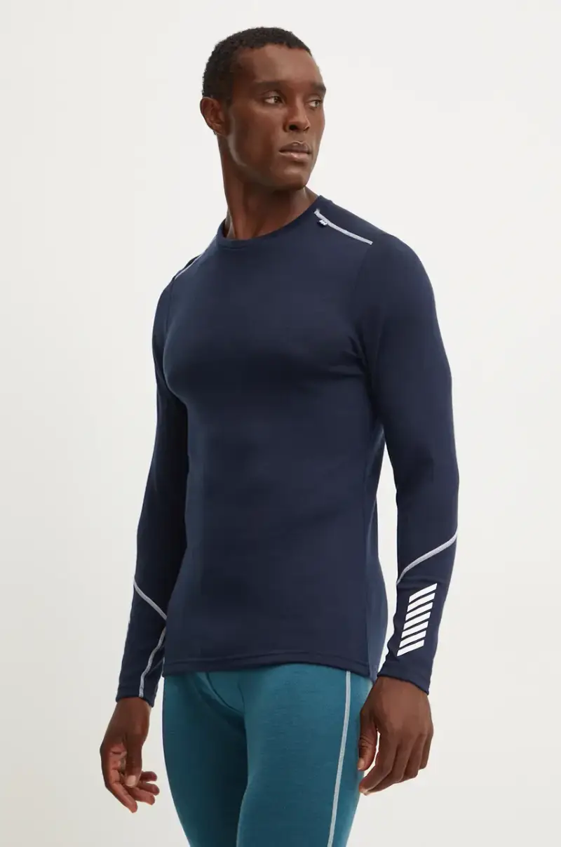 longsleeve funzionale in cotone LIFA MERINO colore blu navy 49364
