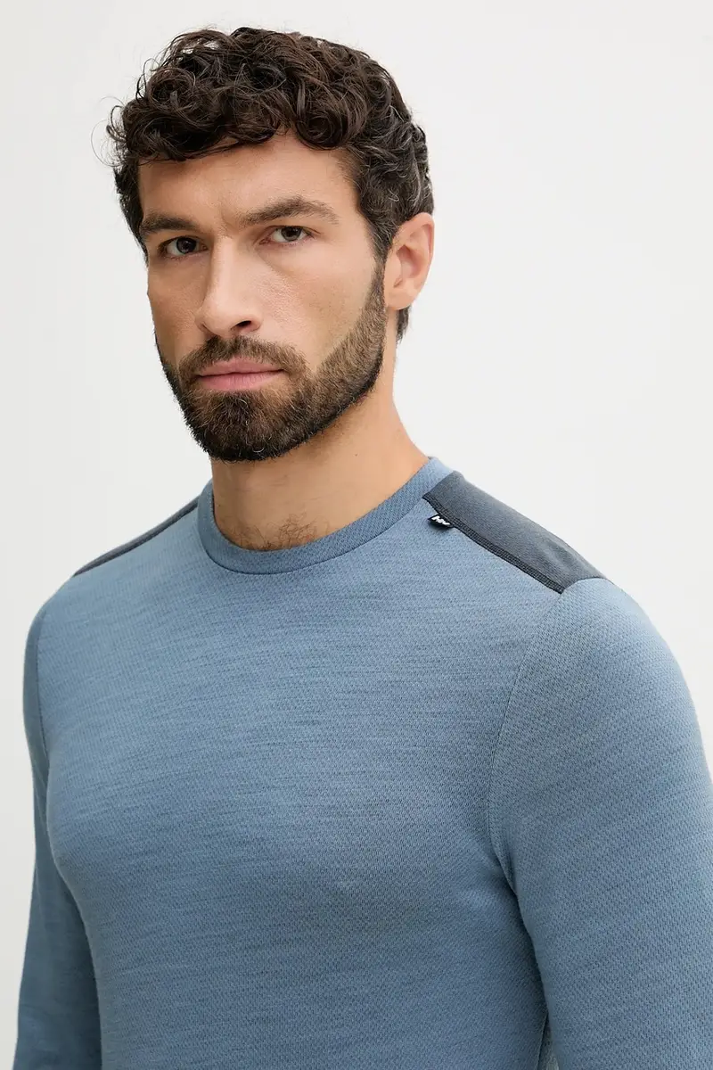 longsleeve funzionale in cotone LIFA MERINO colore nero 49364 Blu miniatura 4